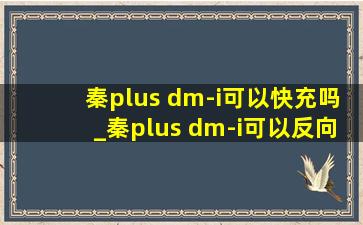 秦plus dm-i可以快充吗_秦plus dm-i可以反向放电吗